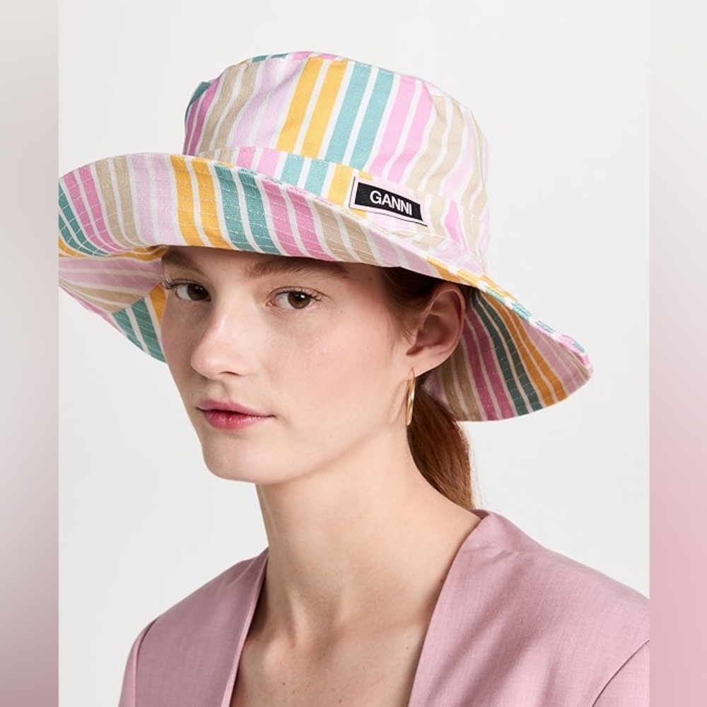 GANNI Multicolor Striped Women's Hat